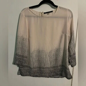 Rose & Olive Womens pastel pink/grey 100% poly blouse exposed gold zipper Small‎